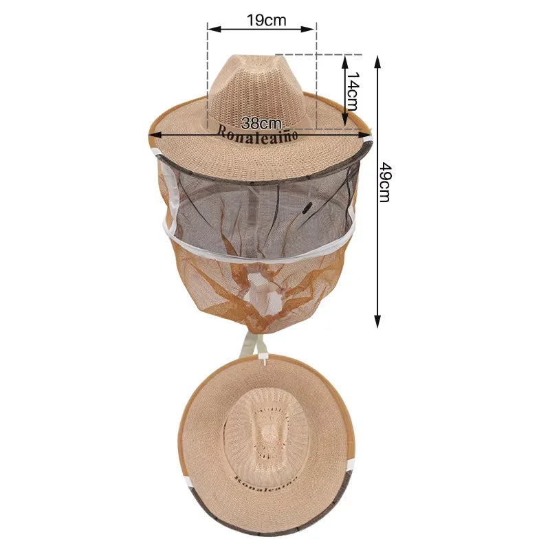 Chapeaux d'apiculteur avec voile haute visibilité, Protection du visage,