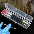 Aiguille de transfert de larves d'abeille reine, 2 pièces, greffage rétractable à ressort, outils en plastique, équipement pour apiculteur