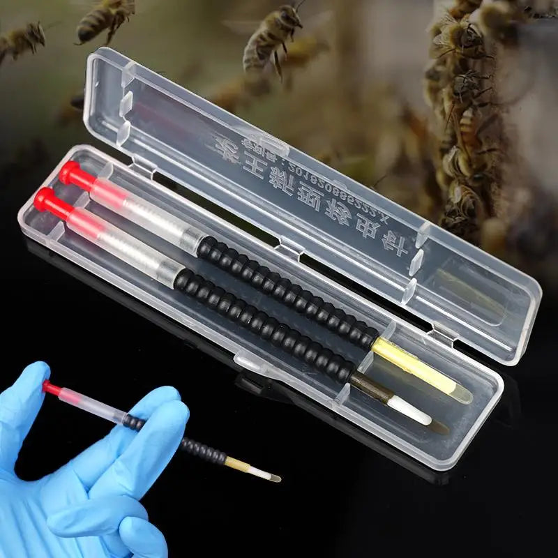 Aiguille de transfert de larves d'abeille reine, 2 pièces, greffage rétractable à ressort, outils en plastique, équipement pour apiculteur