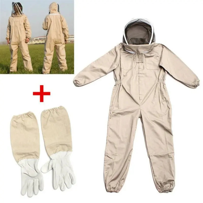 Combinaison de maintien et de protection ventilé pour apiculture. Ensemble professionnel : tenue + gants