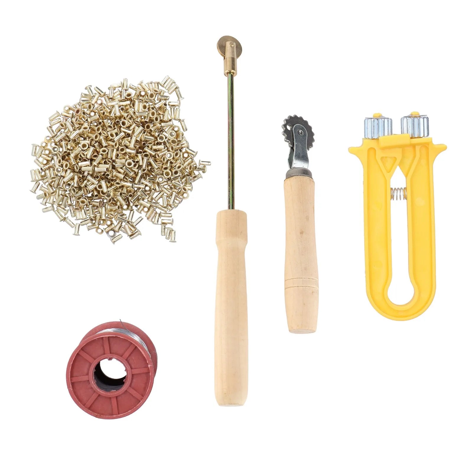 Kit de démarrage pour apiculture : Enfileur de fil, tendeur de fil pour ruche avec œillets en cuivre, fils de fer.
