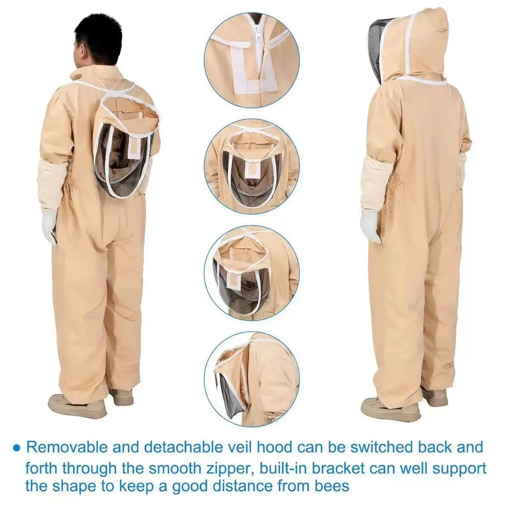 Ensemble apiculteur et apicultrice professionnel ventilé corps complet  avec gants coton