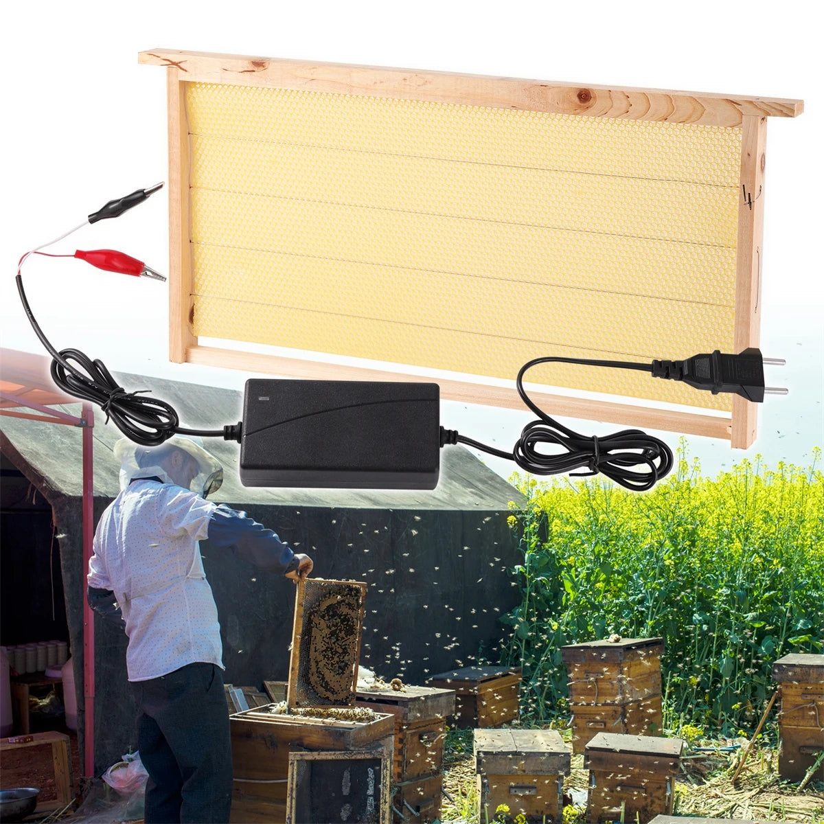 Ensemble d'unité de chauffage de ruche électrique intégrée, fil chaud, outils d'apiculture intégrés
