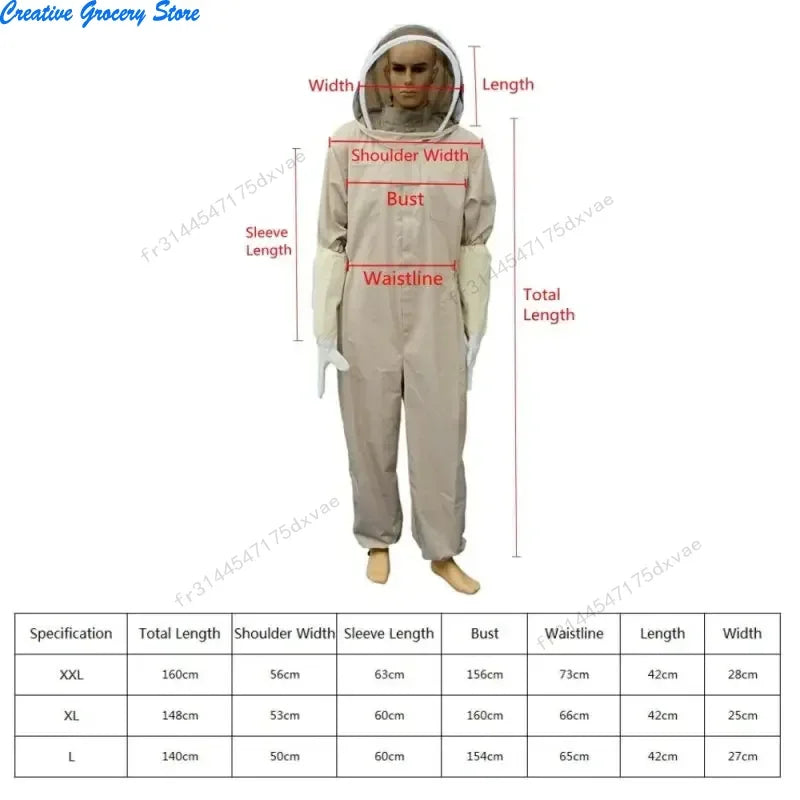 Ensemble professionnel ventilé pour apiculture, combinaison de maintien avec gants